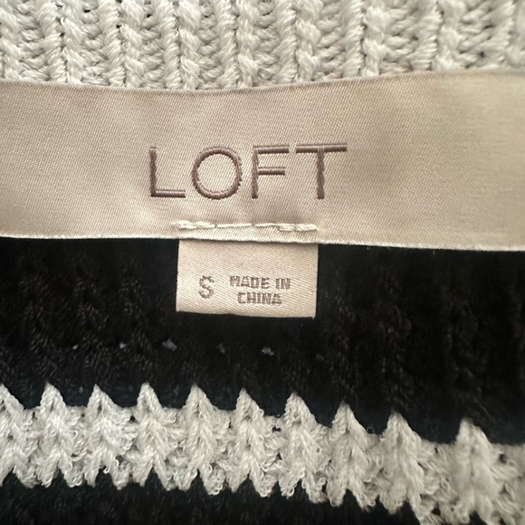 LOFT Womens Black and White Knit Tank Top Sz Small - Picture 7 of 7